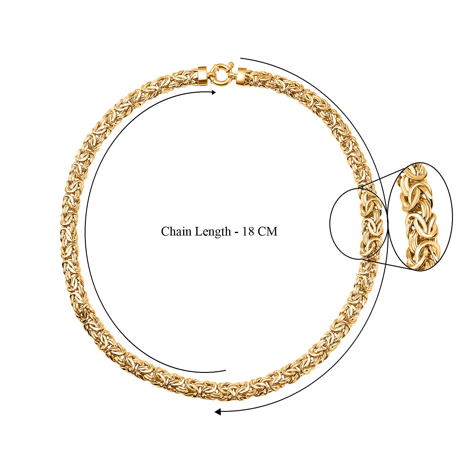 Yellow Gold Overlay Sterling Silver Byzantine Necklace With Senorita Clasp (Size - 20) Silver Wt . 44.80 Grams