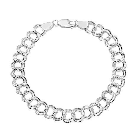NY Closeout Deal - Sterling Silver Curb Bracelet (Size 7.5) with Lobster Clasp, Silver Wt. 6.00 Gms.
