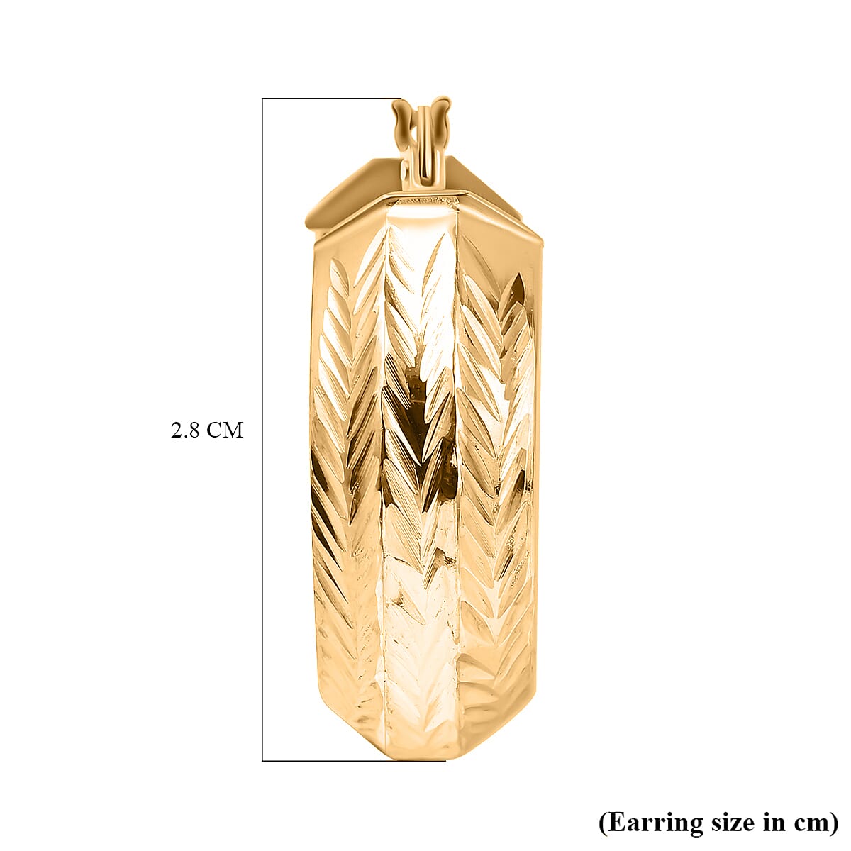 NY Closeout - Yellow Gold Overlay Sterling Silver Diamond-Cut Hoop Earrings