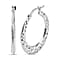 Designer Inspired-Sterling Silver Diamond Cut Hoop Earrings