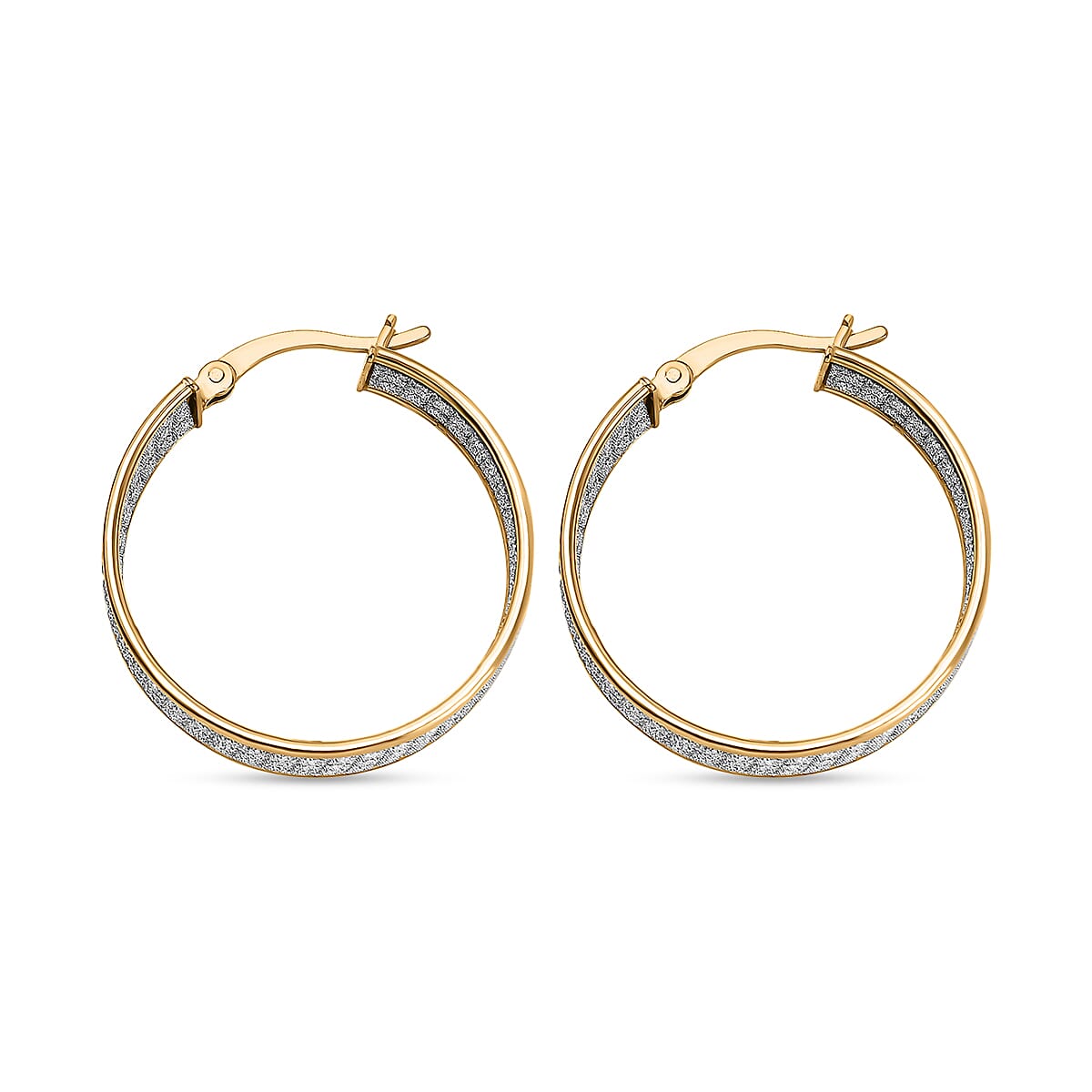 New York Close Out - Designer Diamond Cut Gold Overlay Sterling Silver Hoop Earrings