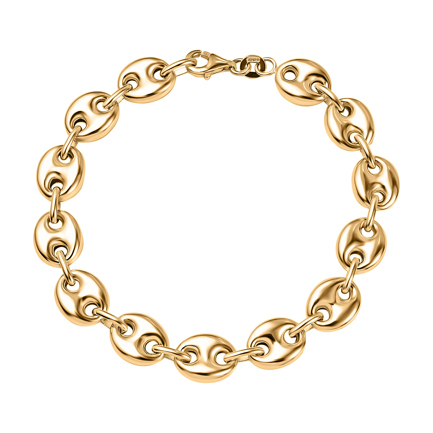 Mariner Bracelet in Yellow Gold Plated Sterling Silver (Size - 7), Silver Wt. 8.90 Gms