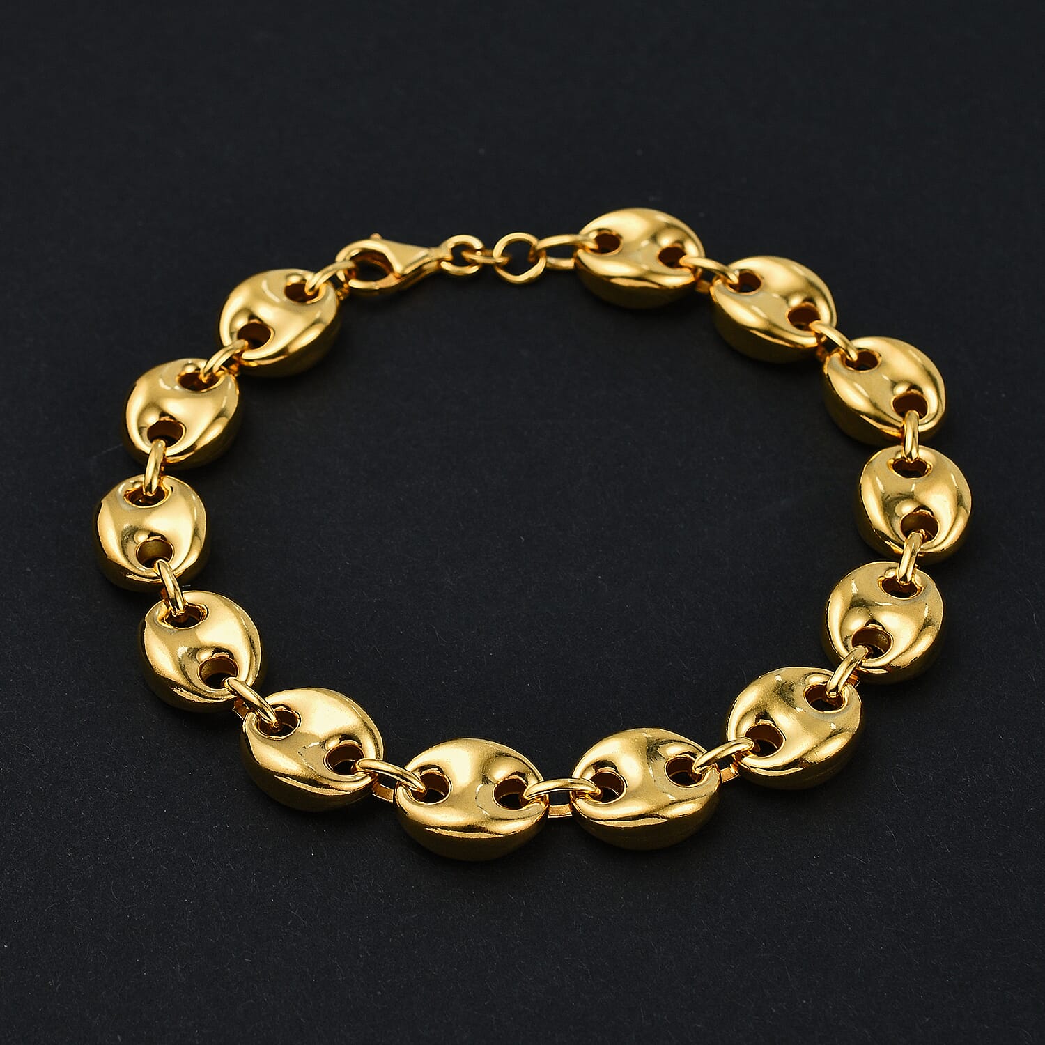 Mariner Bracelet in Yellow Gold Plated Sterling Silver (Size - 7), Silver Wt. 8.90 Gms