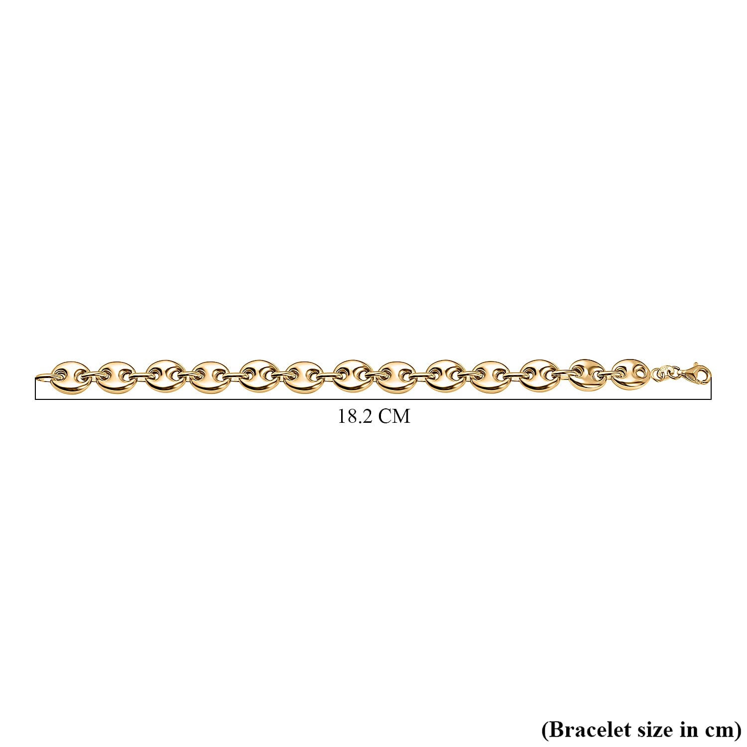 Mariner Bracelet in Yellow Gold Plated Sterling Silver (Size - 7), Silver Wt. 8.90 Gms