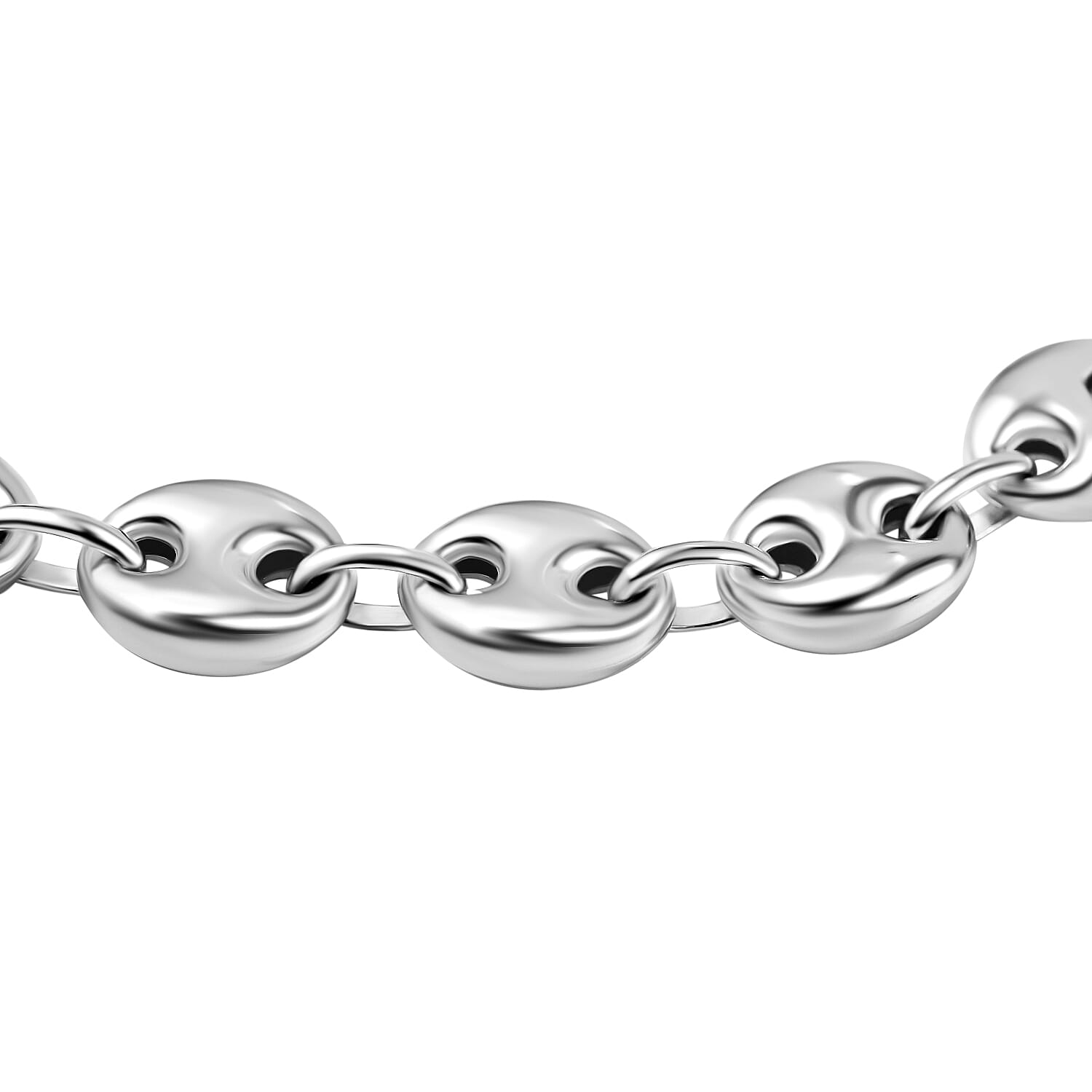 Sterling Silver Puff Mariner Necklace (Size - 24), Silver Wt. 41.3 Gms