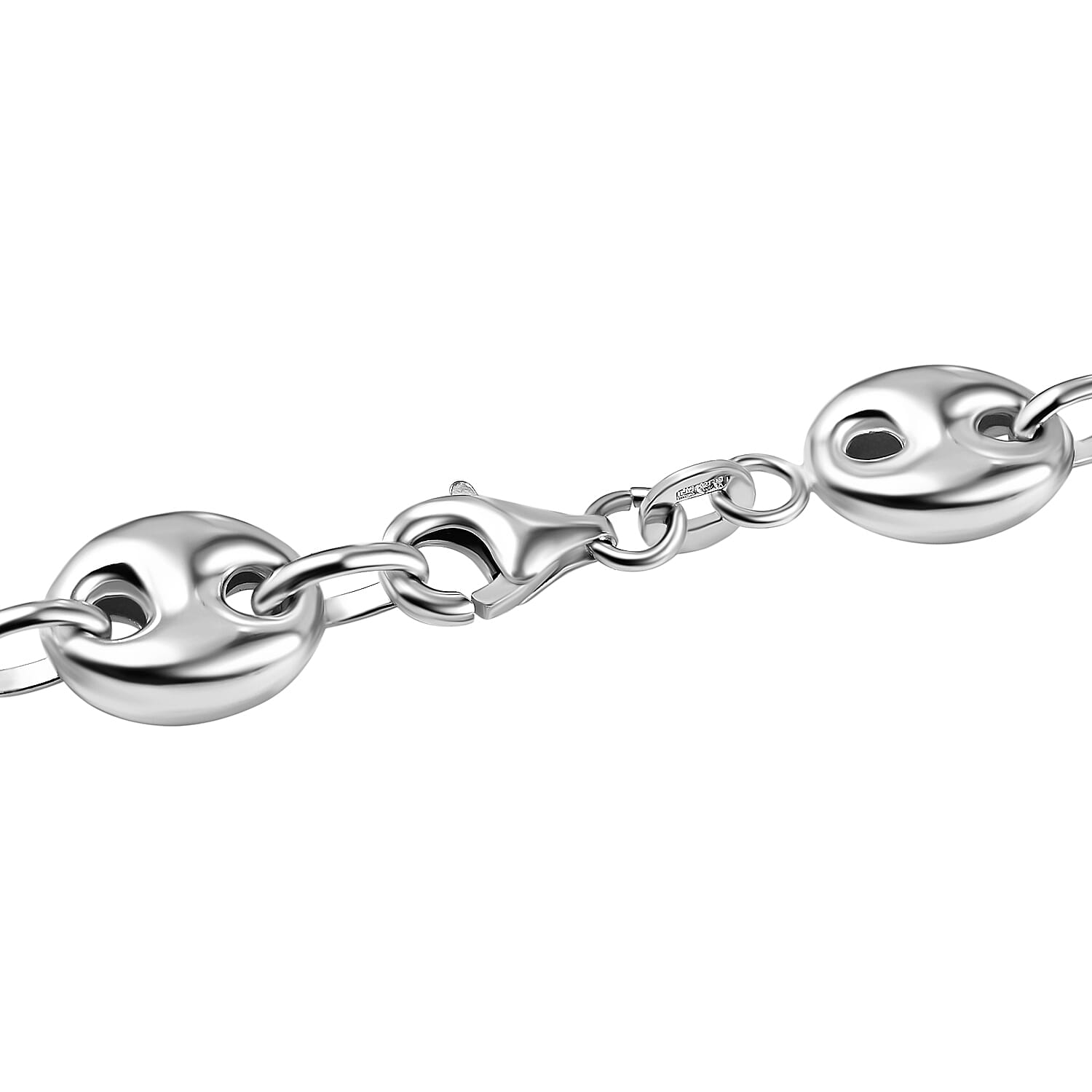 Sterling Silver Puff Mariner Necklace (Size - 24), Silver Wt. 41.3 Gms