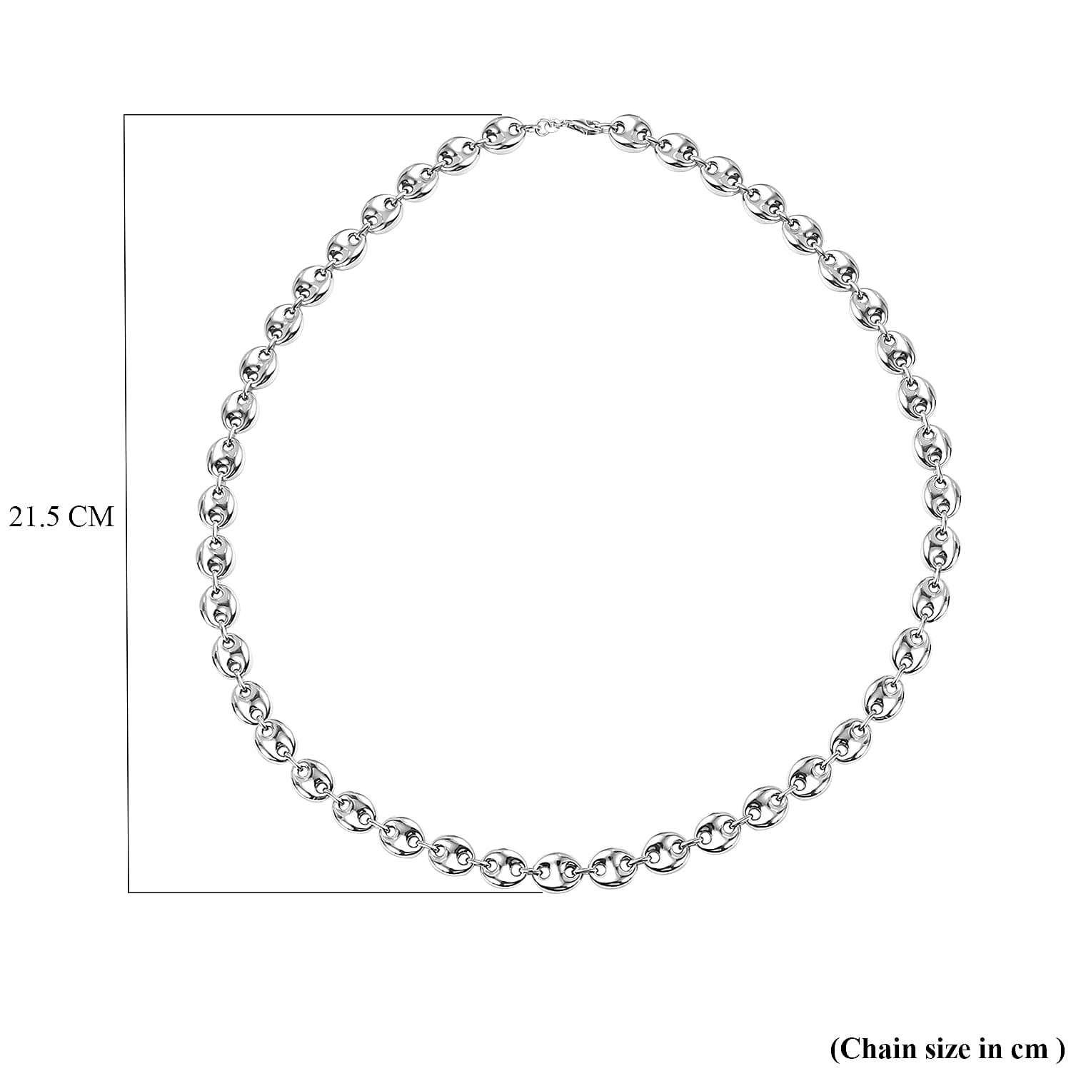 Sterling Silver Puff Mariner Necklace (Size - 24), Silver Wt. 41.3 Gms