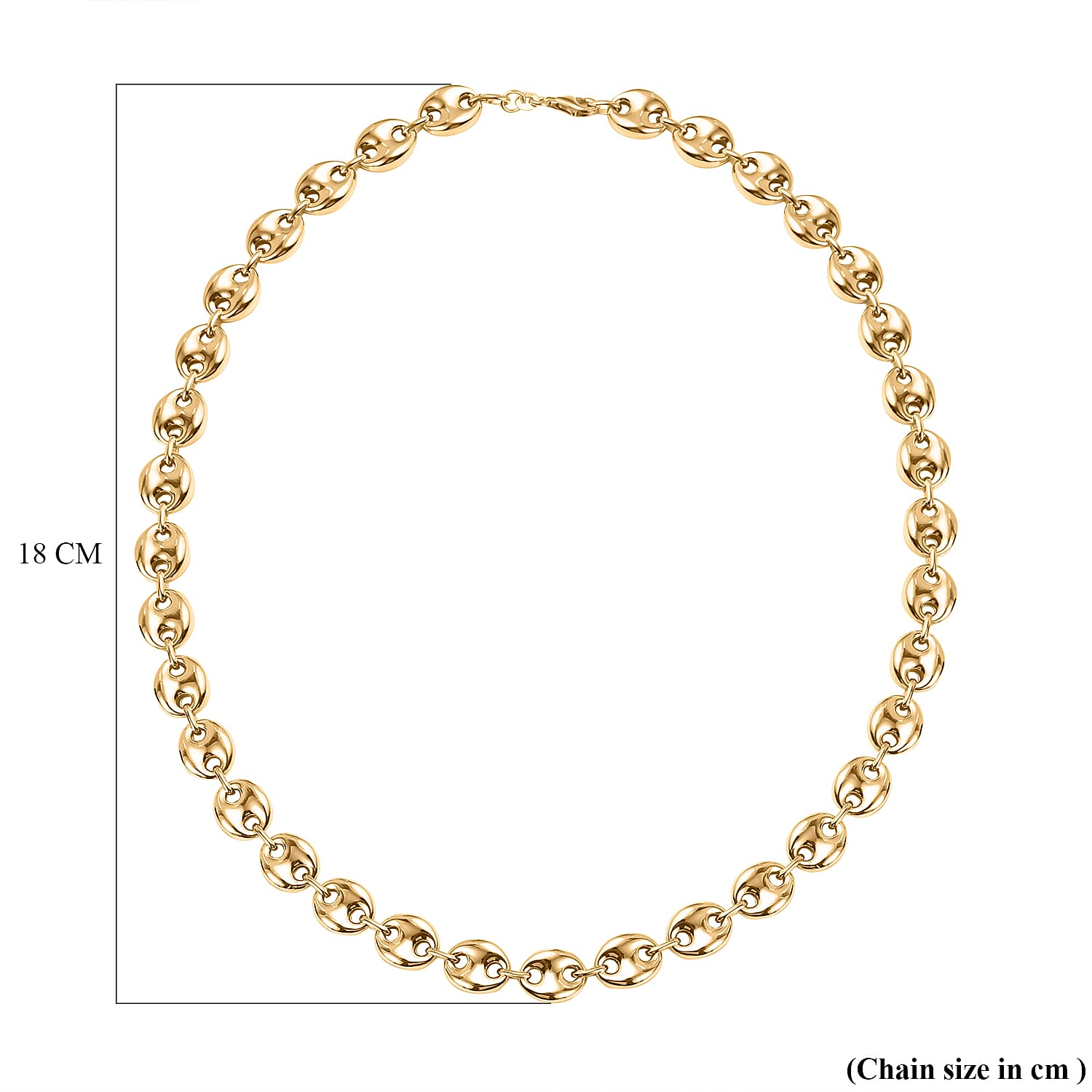 Manhattan Closeout - Yellow Gold Overlay Sterling Silver Mariner Necklace (Size - 20), Silver Wt. 35.00 Gms