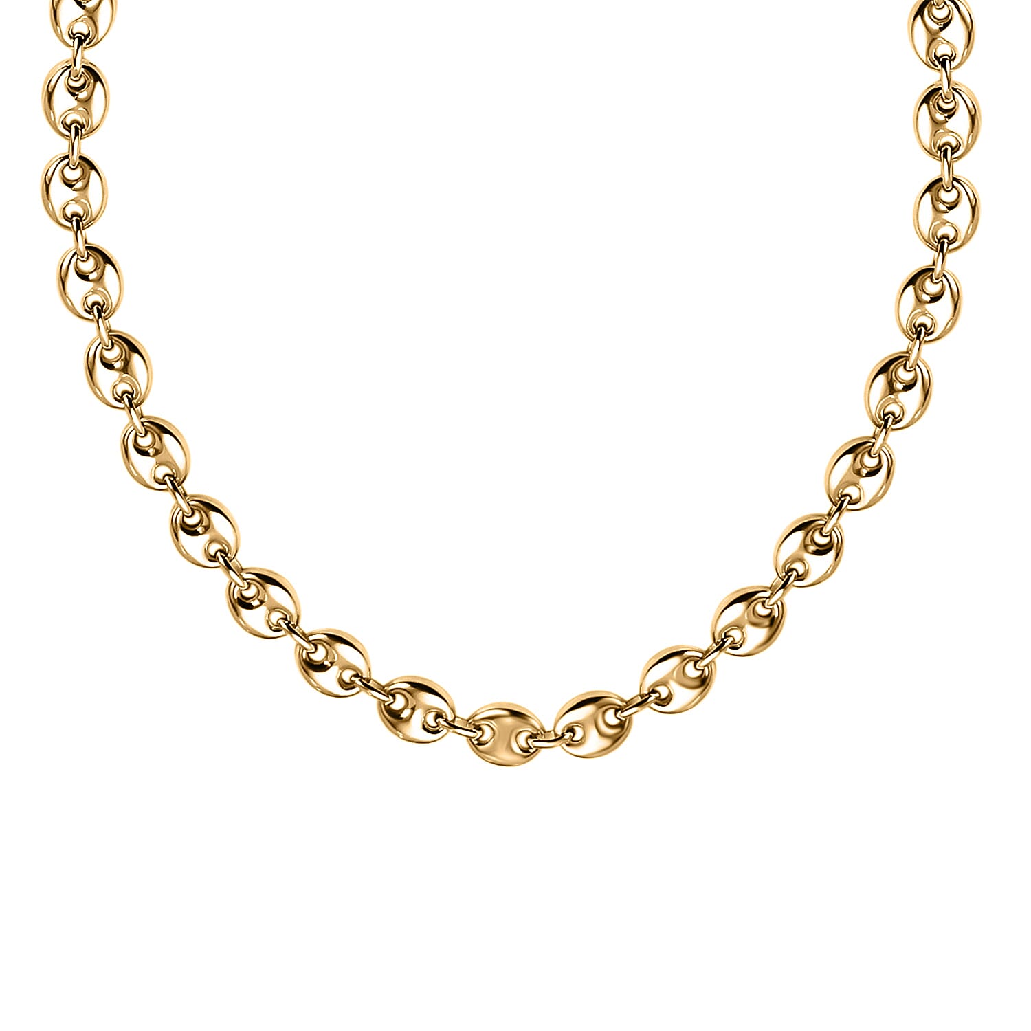 Manhattan Closeout - Gold Overlay Sterling Silver Mariner Necklace (Size - 22), Silver Wt. 36.00 Gms