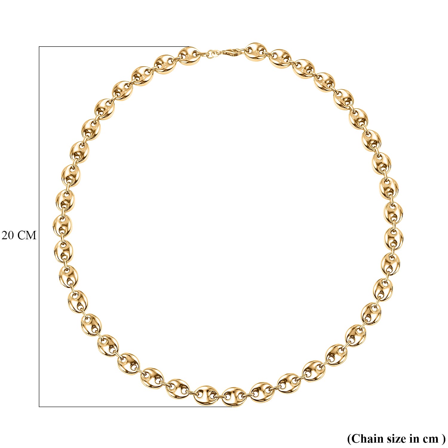 Manhattan Closeout - Gold Overlay Sterling Silver Mariner Necklace (Size - 22), Silver Wt. 36.00 Gms