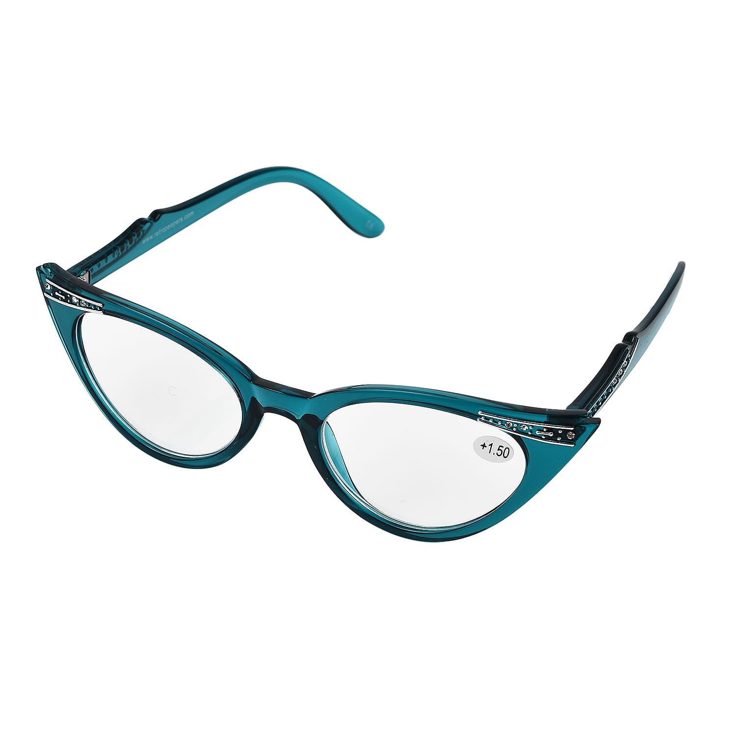 RETROPEEPERS Betty Cat Eye Reading Glasses -1.5D - Blue Turquoise