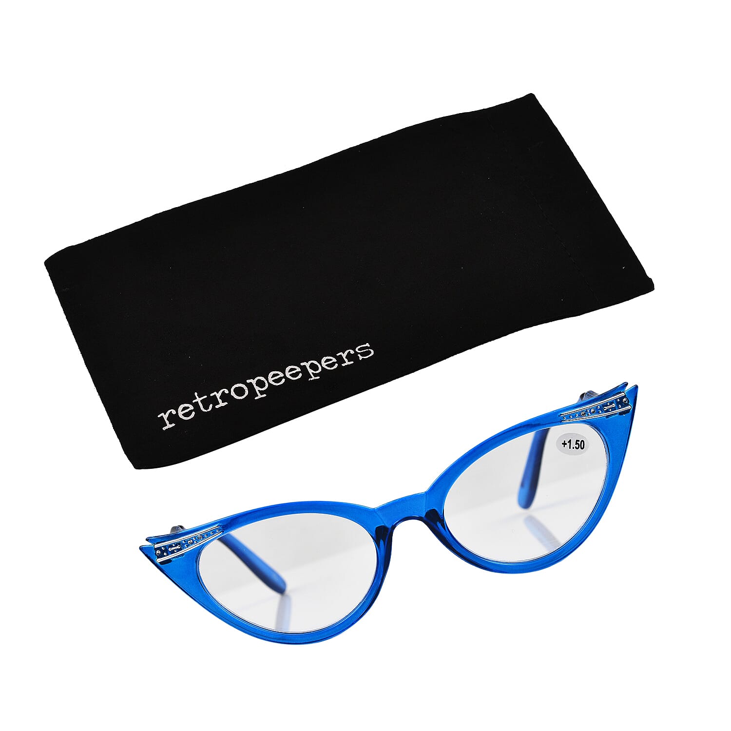 RETROPEEPERS Betty Cat Eye Reading Glasses -1.5D - Blue Turquoise