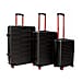 Set of 3 Bordlite Premium Hard Shell Suitcase with 360-Degree Spinning Wheels - Black