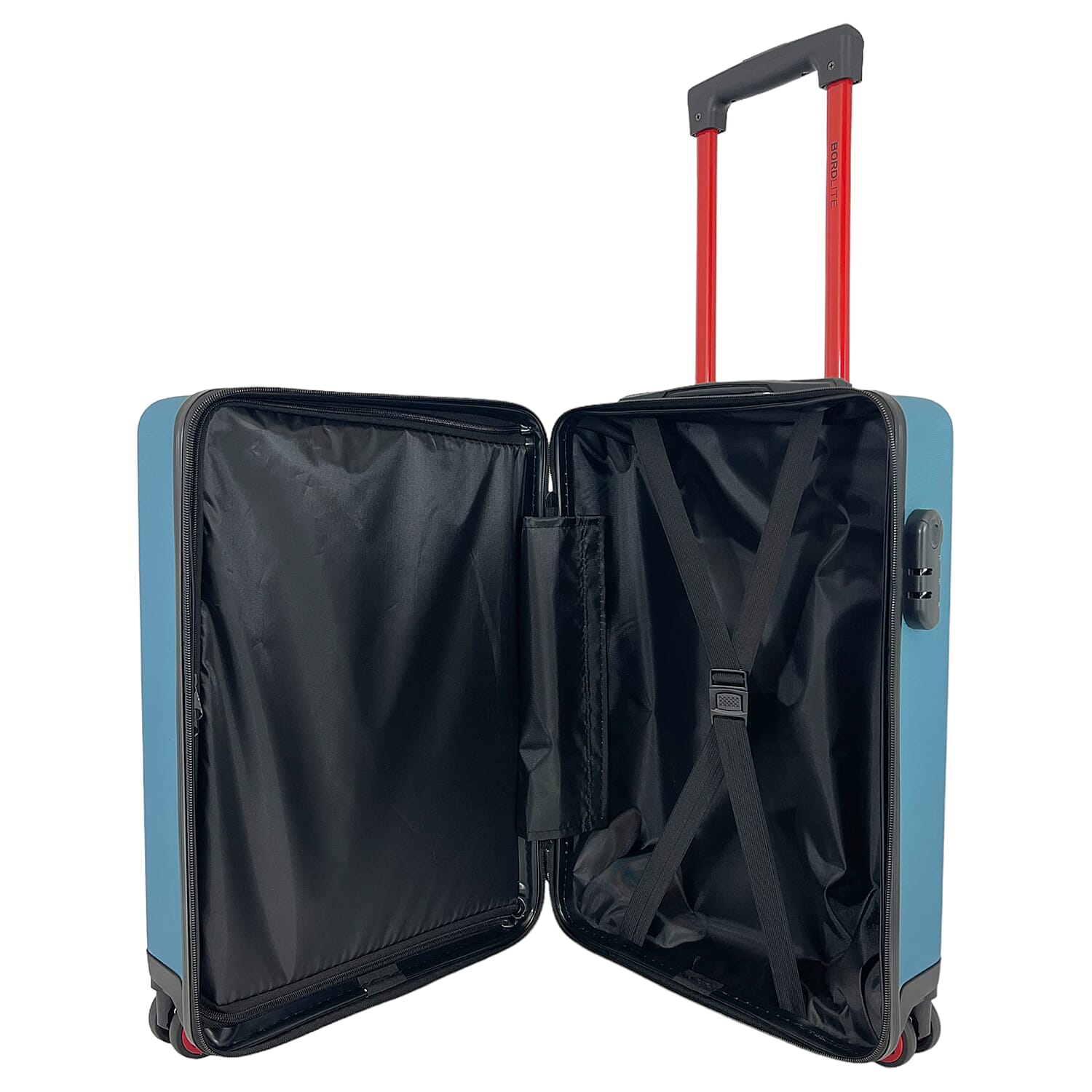 Set of 3 Bordlite Premium Hard Shell Suitcase with 360-Degree Spinning Wheels - Blue