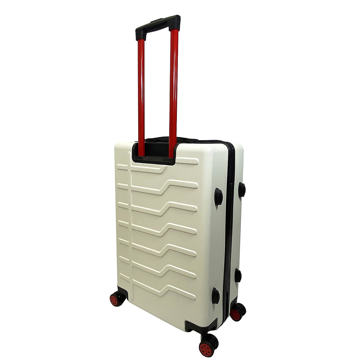 Set of 3 Bordlite Premium Hard Shell Suitcase with 360-Degree Spinning Wheels - White