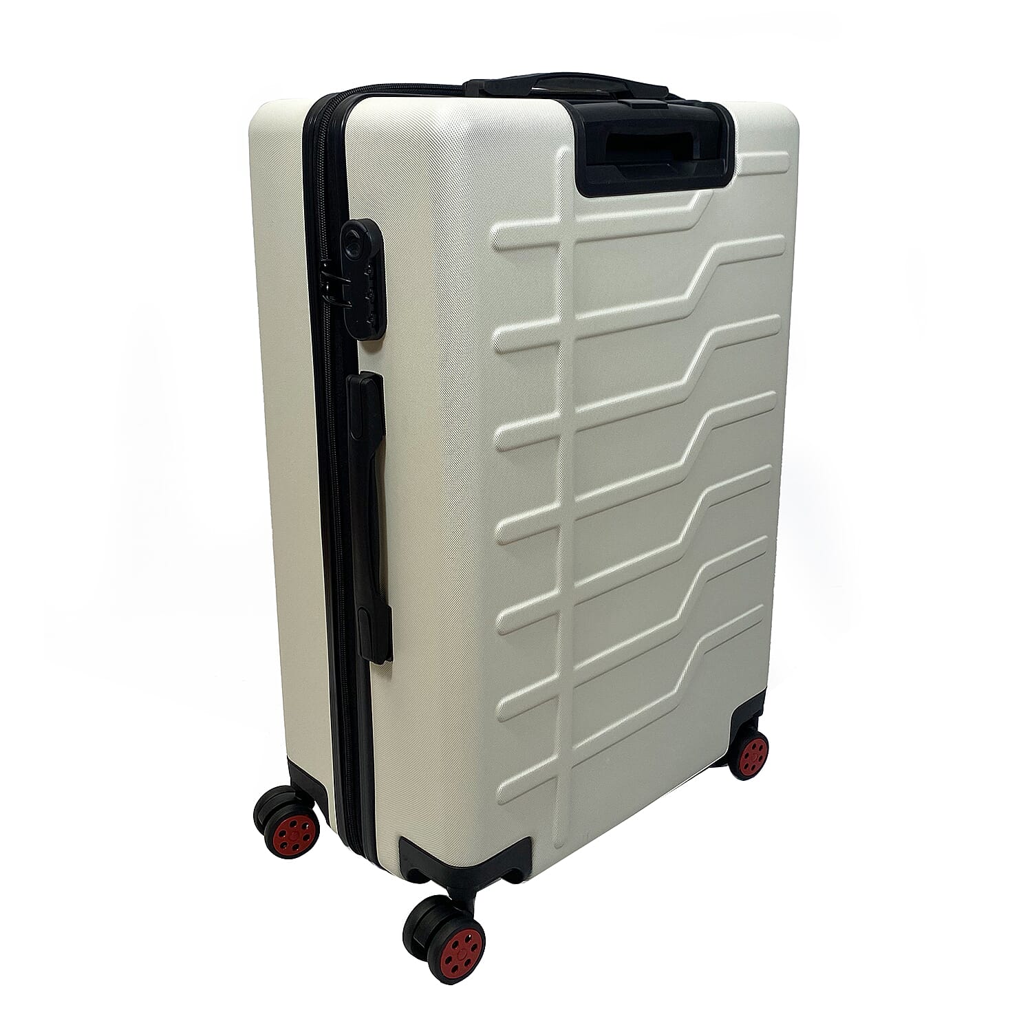 Set of 3 Bordlite Premium Hard Shell Suitcase with 360-Degree Spinning Wheels - White