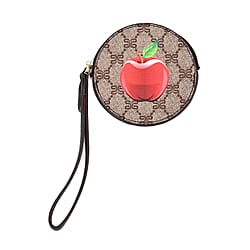 Fruit Print Round Wallet with Wrist Strap