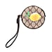 Fruit Print Round Wallet with Wrist Strap