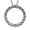 White Finest Austrian Crystal Circle Pendant in Platinum Overlay Sterling Silver