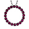 Fuchsia Finest Austrian Crystal Circle Pendant in Platinum Overlay Sterling Silver