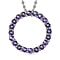 Amethyst Finest Austrian Crystal Circle Pendant in Platinum Overlay Sterling Silver