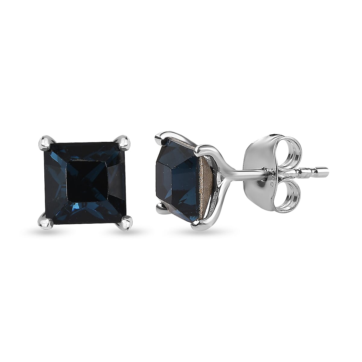 Montana Finest Austrian Crystal SolitaireStud Earrings in Platinum Overlay Sterling Silver