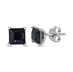 Montana Finest Austrian Crystal SolitaireStud Earrings in Platinum Overlay Sterling Silver