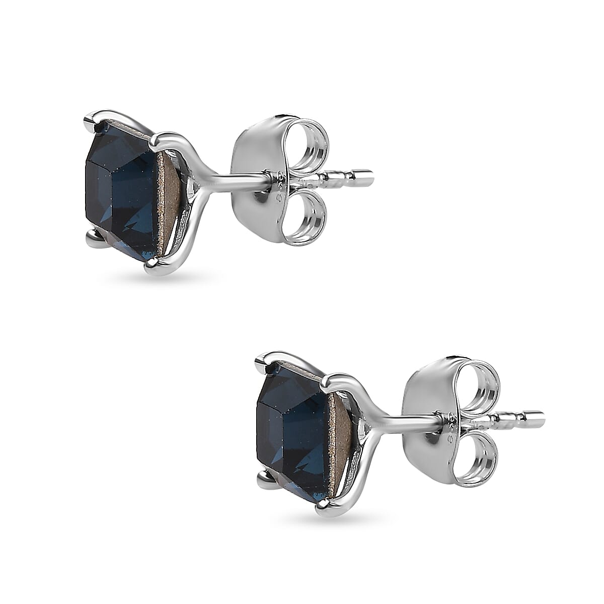 Montana Finest Austrian Crystal SolitaireStud Earrings in Platinum Overlay Sterling Silver