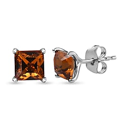 Montana Finest Austrian Crystal SolitaireStud Earrings in Platinum Overlay Sterling Silver