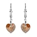Rainbow Dark Finest Austrian Crystal Heart Earrings in Platinum Overlay Sterling Silver
