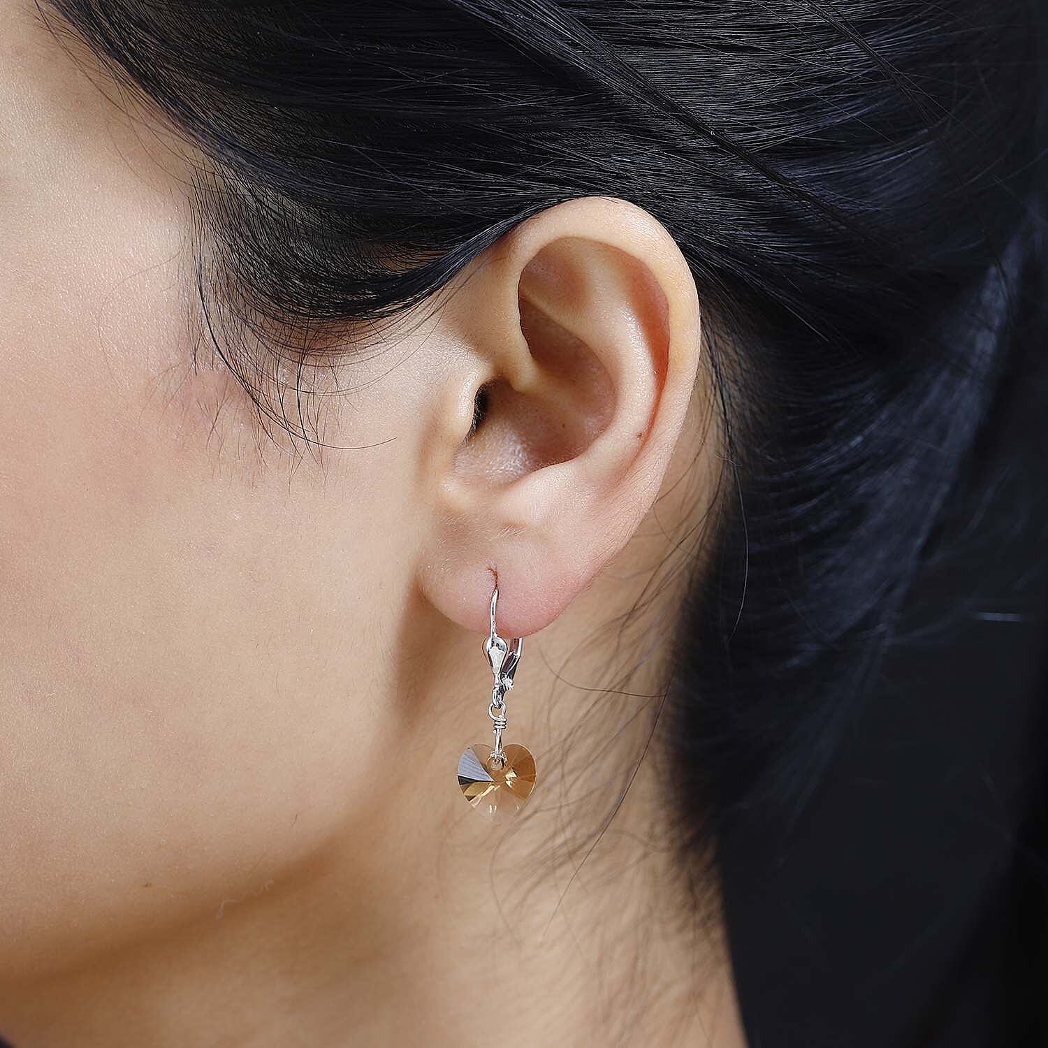 Light Colorado Topaz Finest Crystal Fancy Earring in Platinum Overlay Sterling Silver 5.50 ct 5.418 Ct.