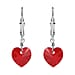 Rainbow Dark Finest Austrian Crystal Heart Earrings in Platinum Overlay Sterling Silver