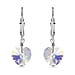 Rainbow Dark Finest Austrian Crystal Heart Earrings in Platinum Overlay Sterling Silver