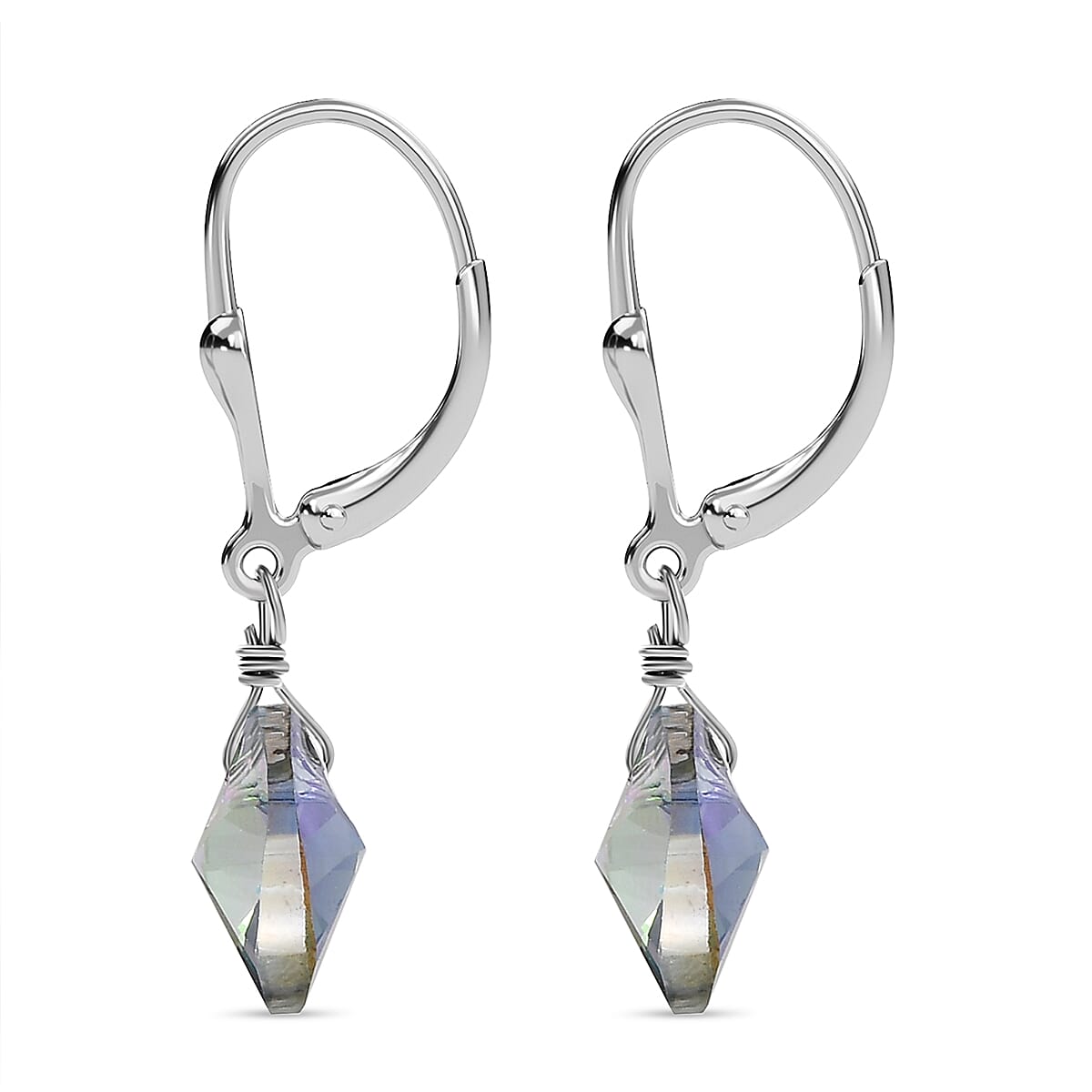 Paradise Shine Finest Crystal Fancy Earring in Platinum Overlay Sterling Silver 5.50 ct Paradise Shine Finest Crystal Fancy Earring in Platinum Overlay Sterling Silver 5.50 ct