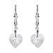 Rainbow Dark Finest Austrian Crystal Heart Earrings in Platinum Overlay Sterling Silver