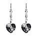 Rainbow Dark Finest Austrian Crystal Heart Earrings in Platinum Overlay Sterling Silver