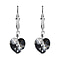 Light Colorado Topaz Finest Austrian Crystal Heart Earrings in Platinum Overlay Sterling Silver