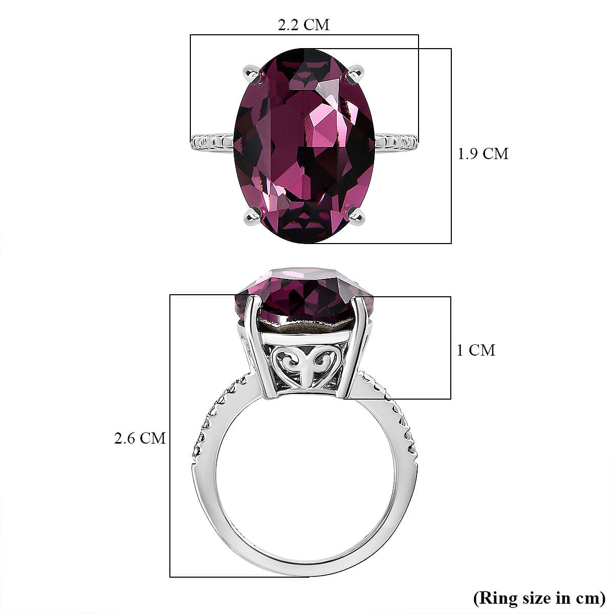 Close Out-  Amethyst Finest Austrian Crystal Solitaire Ring in Platinum Overlay Sterling Silver 10.0 Cts