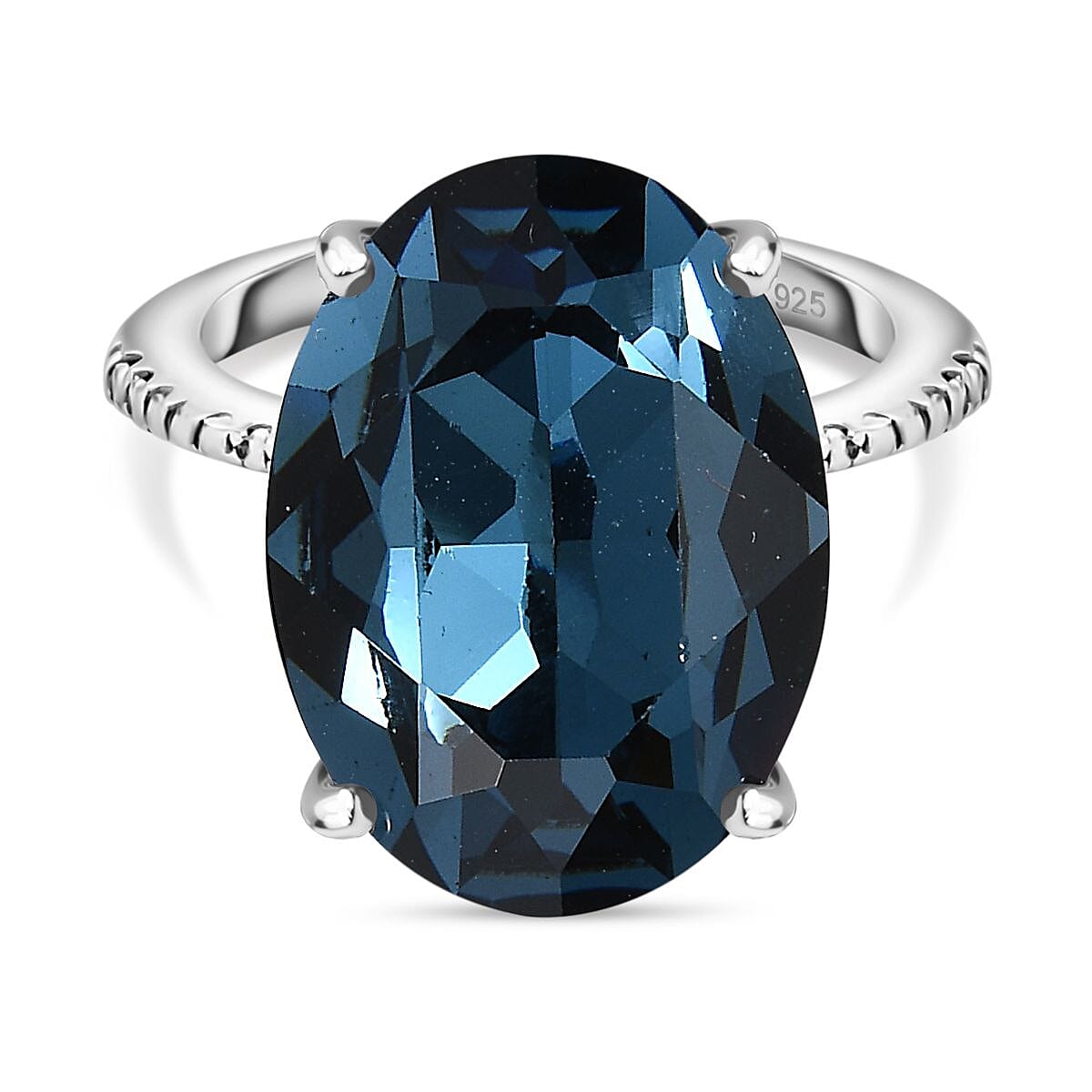 Close Out- Montana Finest Crystal Ring in Platinum Overlay Sterling Silver 10.60 Ct