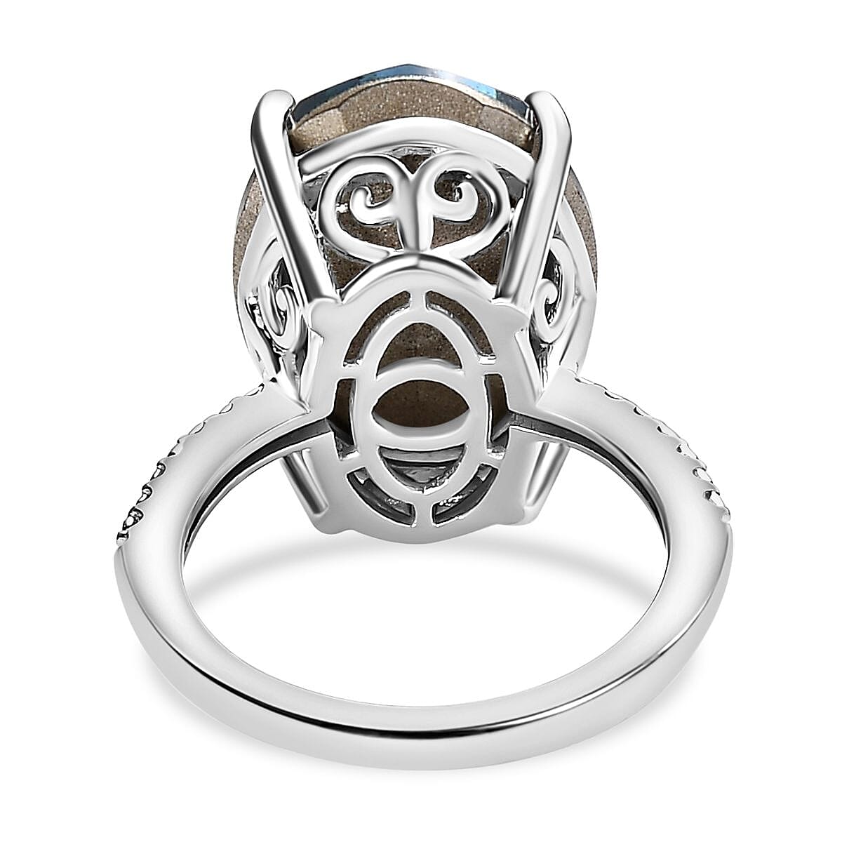 Close Out- Montana Finest Crystal Ring in Platinum Overlay Sterling Silver 10.60 Ct