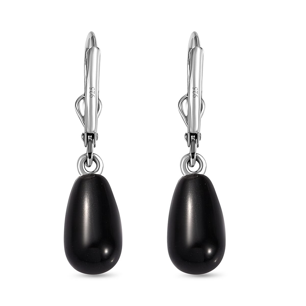 Mystic Black Pearl Finest Austrian Crystal Earrings in Platinum Overlay Sterling Silver 7.00 Ct.