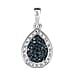 Red & White Diamond Teardrop Pendant in RG Vermeil Plated Sterling Silver 0.50 Ct.