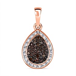 Blue & White Diamond Teardrop Pendant in Platinum Overlay Sterling Silver 0.51 Ct