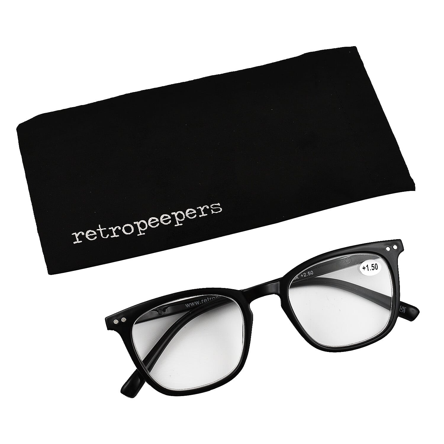 RETROPEEPERS Morgan Square Reading Glasses -1.5D - Black