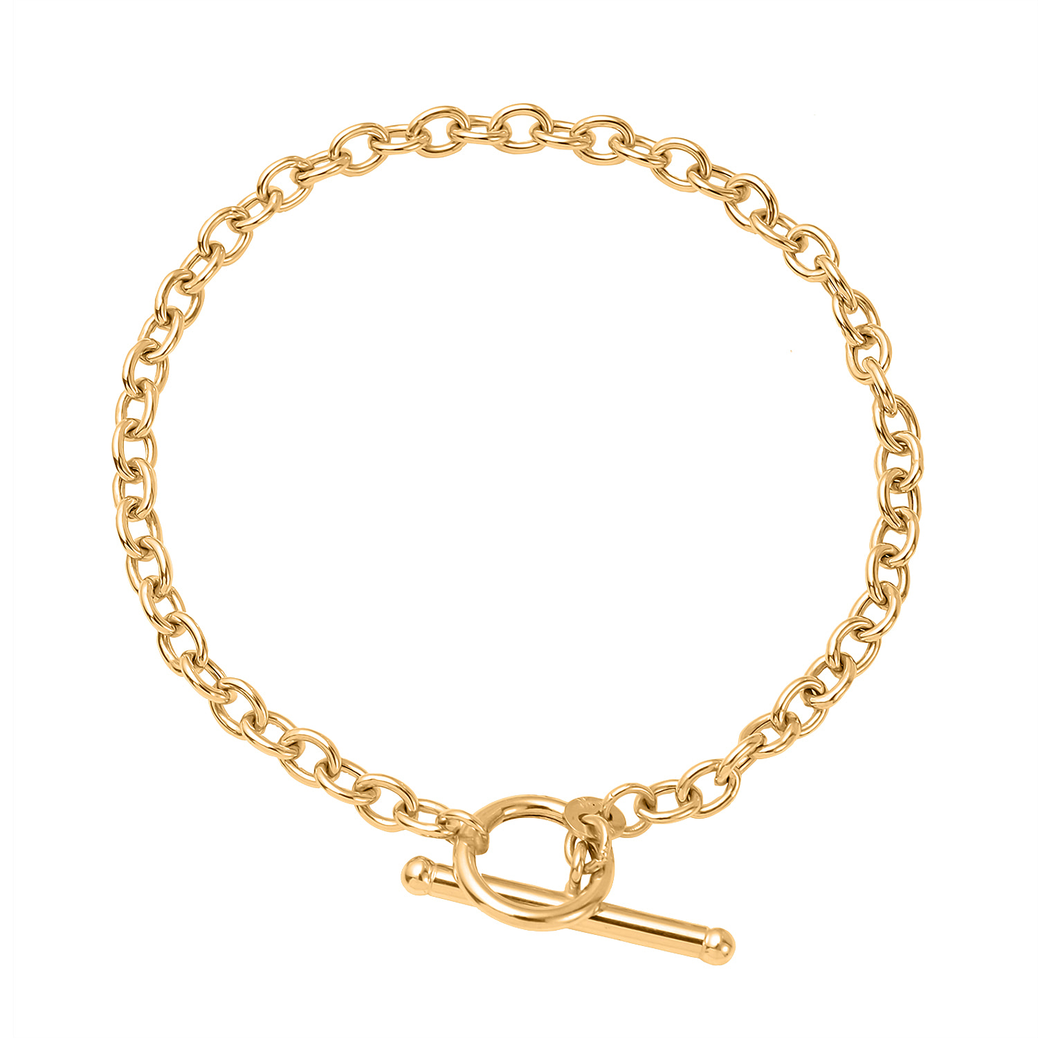 Hatton Garden Close Out Deal - 9K Yellow Gold Belcher T Bar Bracelet (Size - 7.5)