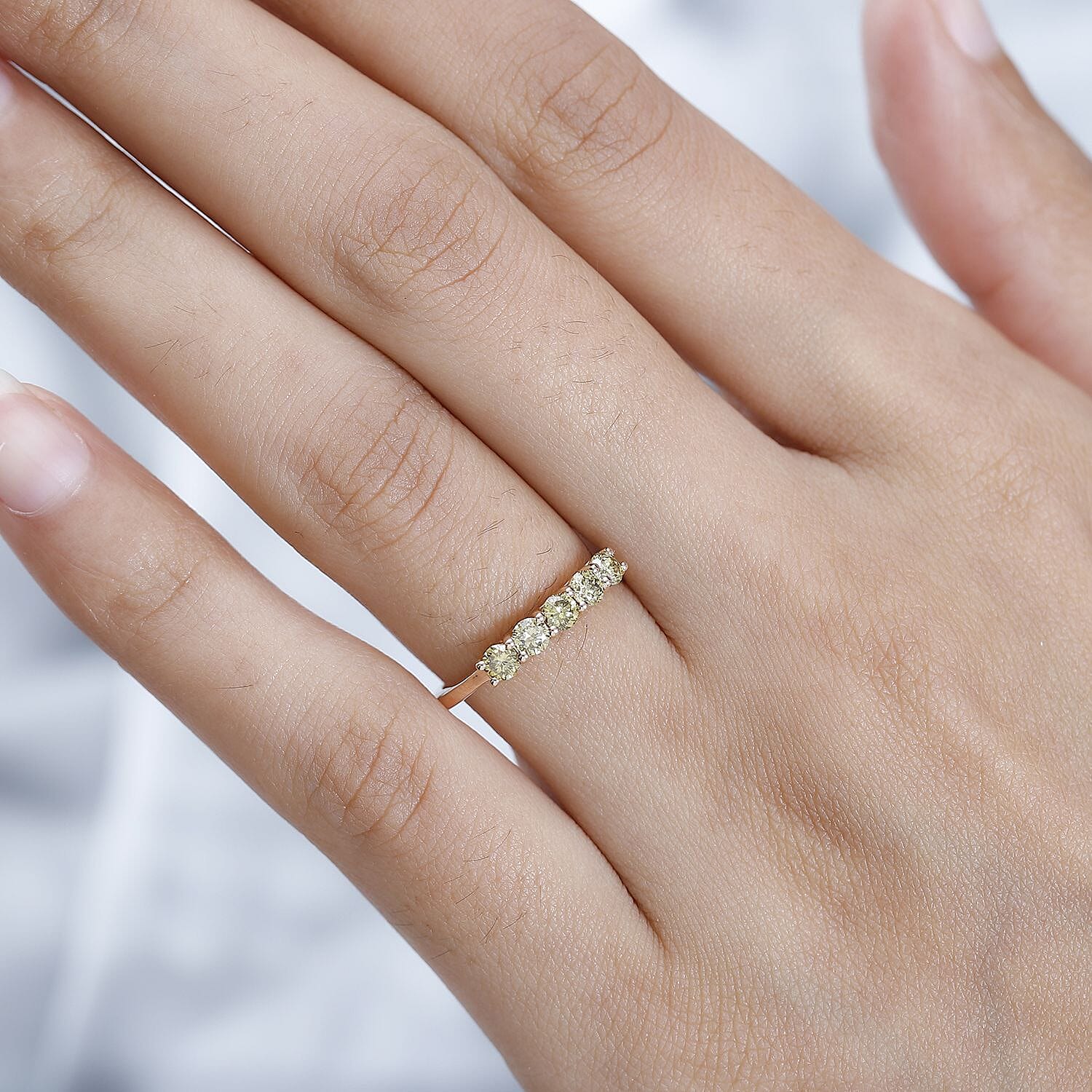 Rare Find -14K Rose Gold Certified Natural Green Diamond I1-I2 Ring 0.50 Ct.