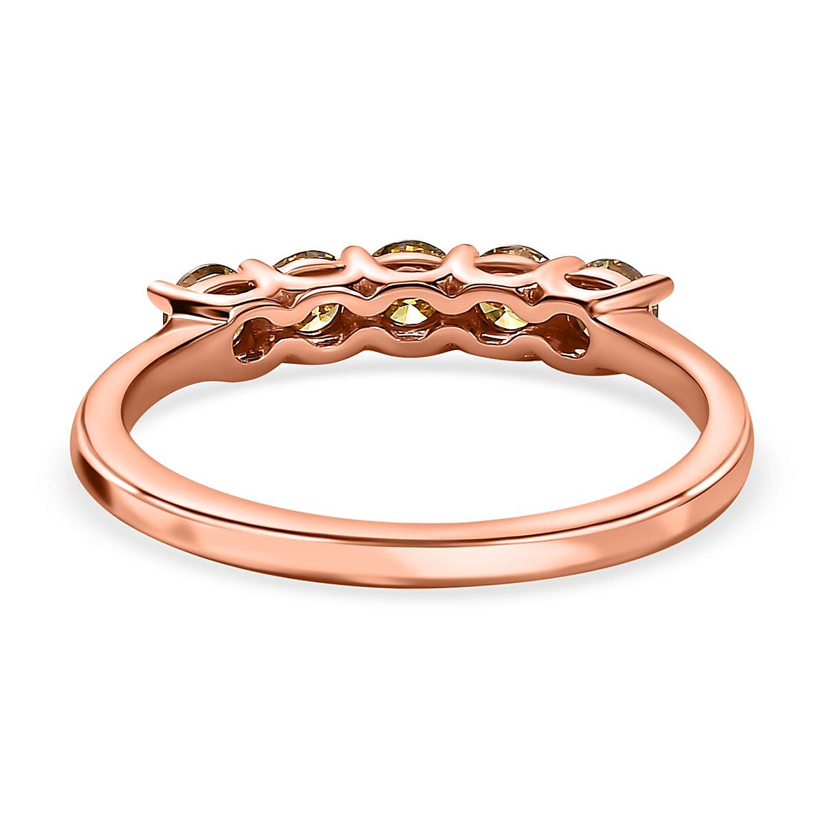 Rare Find -14K Rose Gold Certified Natural Green Diamond I1-I2 Ring 0.50 Ct.