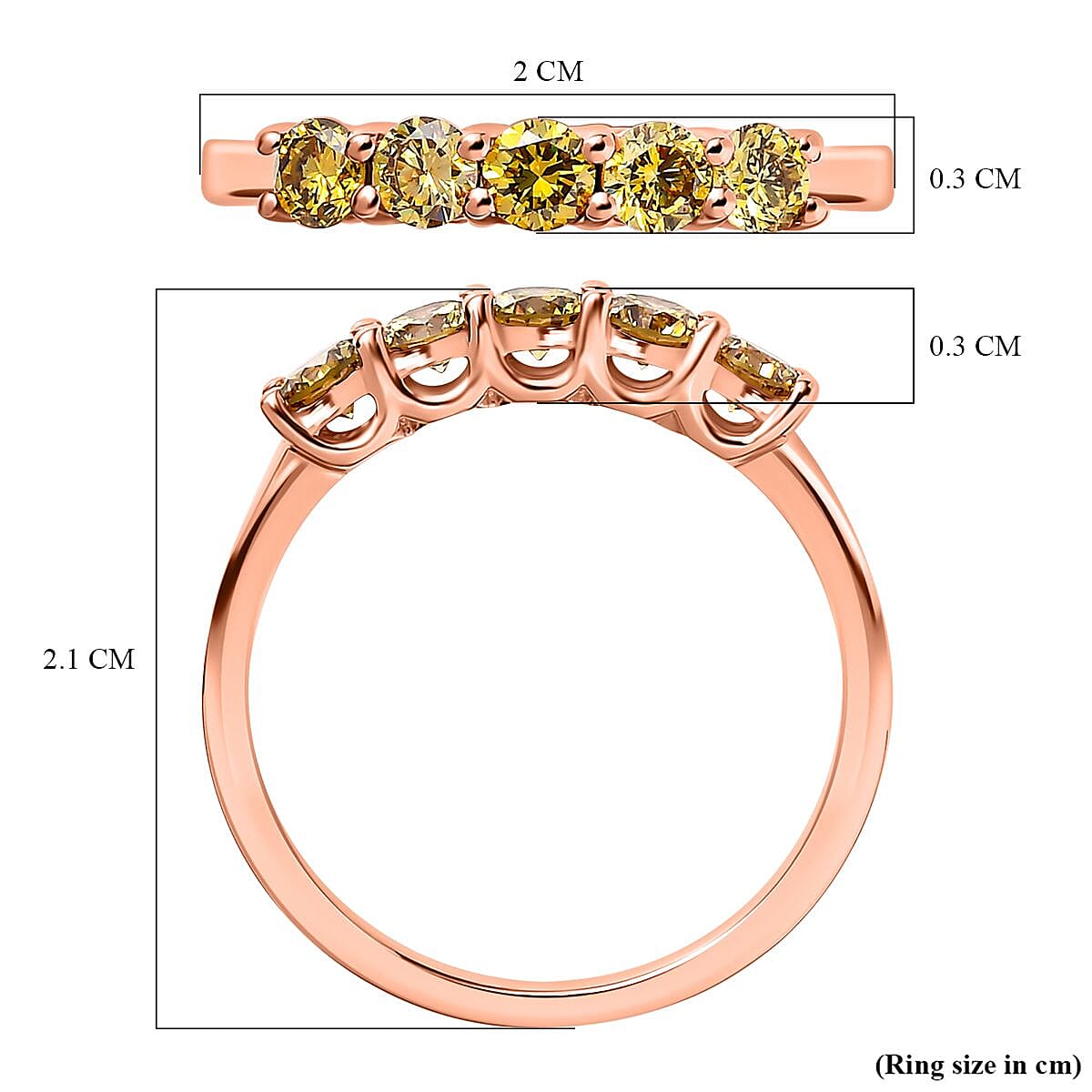 Rare Find -14K Rose Gold Certified Natural Green Diamond I1-I2 Ring 0.50 Ct.