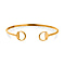 Designer Inspired - 18K Yellow Gold Vermeil Plated Sterling Silver Snaffle Bangle (Size 7.5)