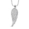 White Austrian Crystal Angel Wing Necklace (Size - 24)